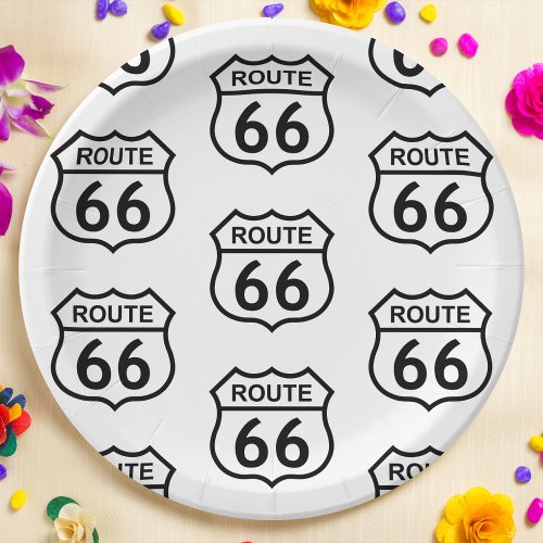 Custom Route 66 Sign Paper Plates