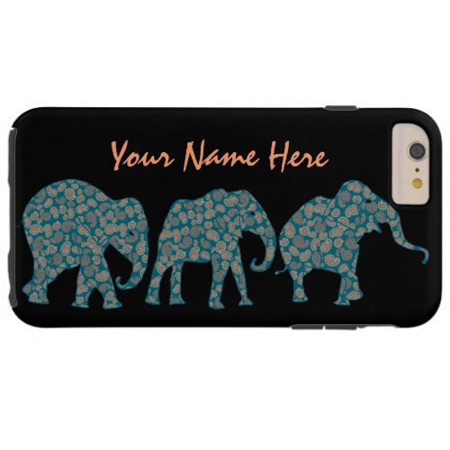 Custom Row of Paisley Elephants iPhone 6 Plus Case