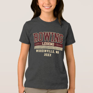 Custom Rowing Lover Rower Crew Location Date Name Tri-Blend Shirt