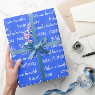Custom Royal Blue All-Occasion Wrapping Paper