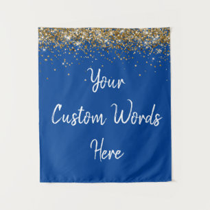 Custom Royal Blue Birthday Party Photo Booth Prop Tapestry