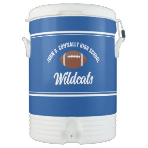 Custom Royal Blue High School Football Team Beverage Cooler