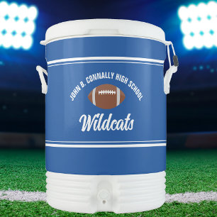 Custom Royal Blue High School Football Team Beverage Cooler