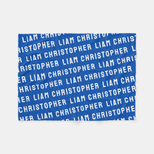 Custom Royal Blue Personalized Son Baby Boy Gift Fleece Blanket