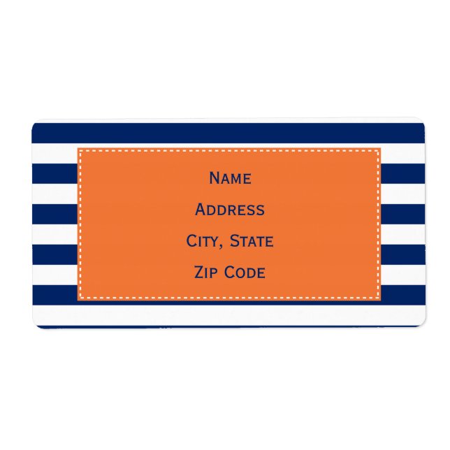 Custom Royal Blue Stripes Pattern with Orange Label (Front)