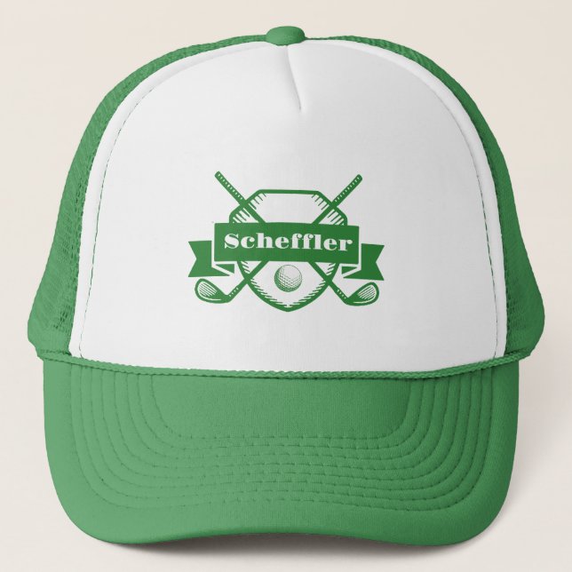 Custom Royal Crest Golf Hat, Personalized Name Trucker Hat (Front)