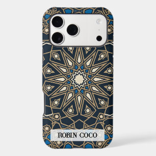 Custom Royal Midnight Gold Geometric Mosaic iPhone 17 Pro Max Case