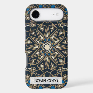 Custom Royal Midnight Gold Geometric Mosaic iPhone 17 Air Case