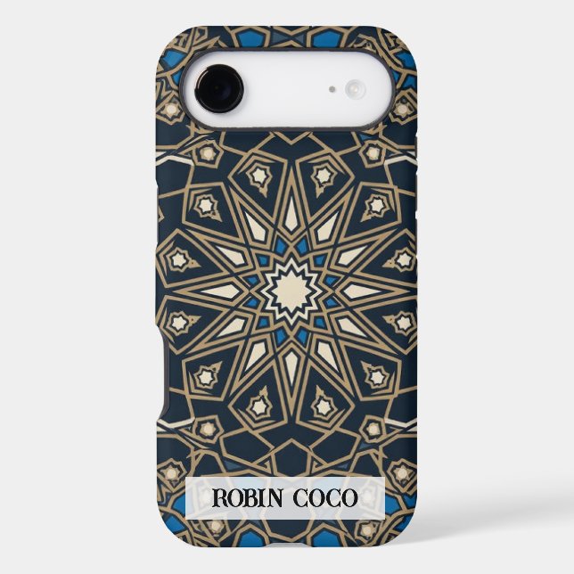 Custom Royal Midnight Gold Geometric Mosaic Case-Mate iPhone Case (Back)