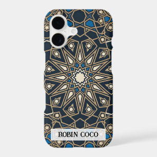 Custom Royal Midnight Gold Geometric Mosaic iPhone 17 Case