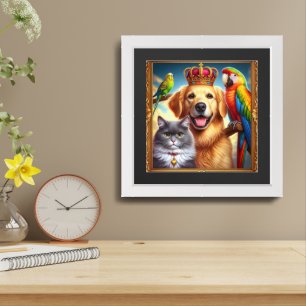 Custom Royal Pet Portrait  Noble Digital Art  Framed Art