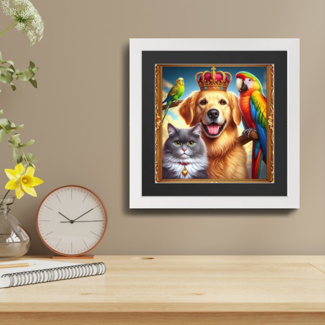 Custom Royal Pet Portrait  Noble Digital Art  Framed Art (Table Top)