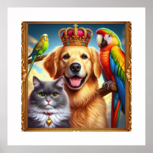 Custom Royal Pet Portrait  Noble Digital Art  Poster