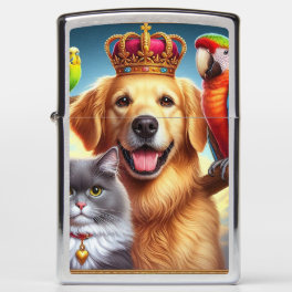 Custom Royal Pet Portrait Noble Digital Art Zippo Lighter