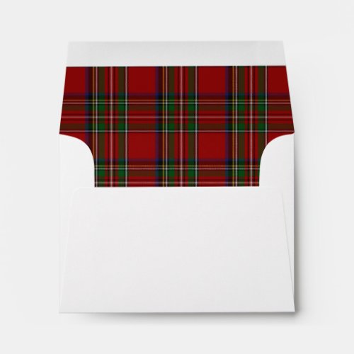 Custom Royal Stewart Plaid Lined Notecard Envelope