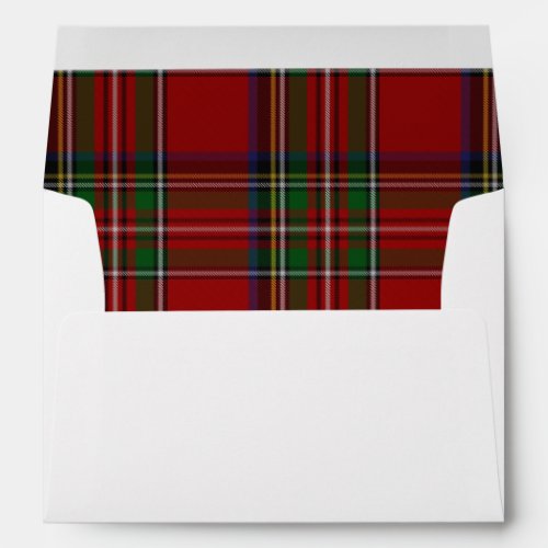 Custom Royal Stewart Plaid Lined Wedding Envelope
