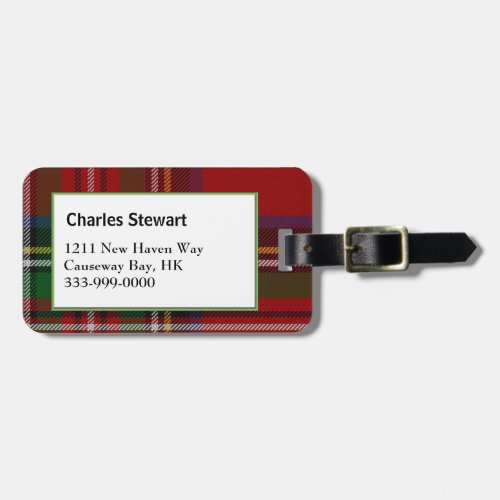 Custom Royal Stewart Tartan Plaid Luggage Tag