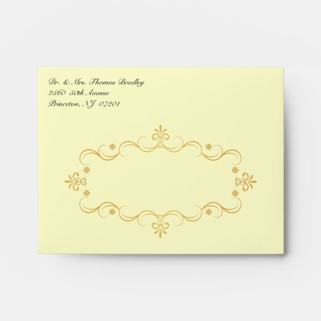 Custom RSVP Envelopes - Vintage Gold Buff (Front)