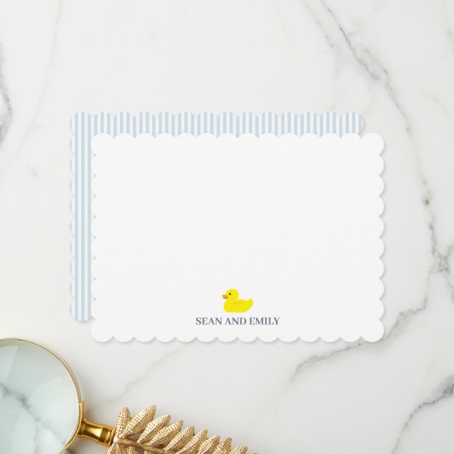 Custom Rubber Duck Painting Stationary Thank You Card (Front/Back In Situ)