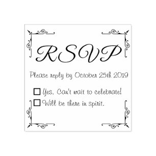 Custom rubber stamp DIY RSVP Wedding Invitations