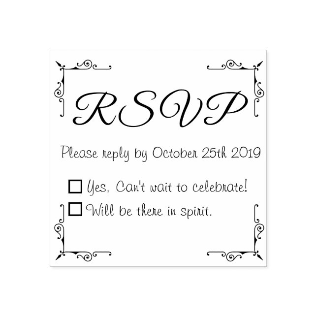 Custom rubber stamp DIY RSVP Wedding Invitations (Imprint)