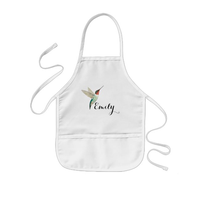 Custom Ruby-throated Hummingbird Kids' Apron (Front)