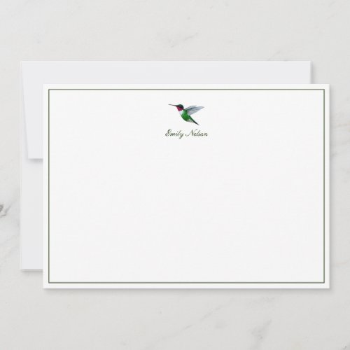 Custom Ruby_throated Hummingbird Note Card