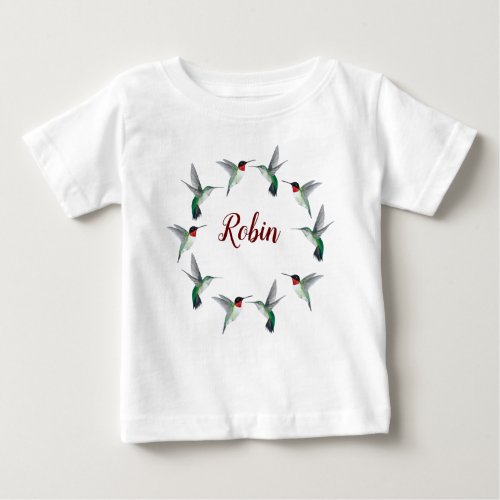 Custom Ruby_throated Hummingbirds Baby T_Shirt