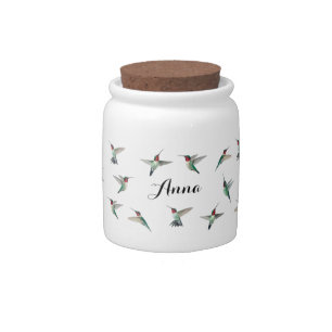 Custom Ruby-throated Hummingbirds Candy Jar