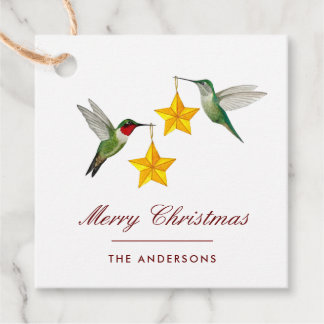 Custom Ruby-throated Hummingbirds Favor Tags