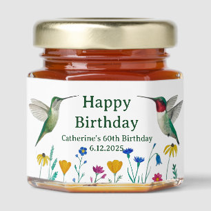Custom Ruby-throated Hummingbirds Honey Jar Favors
