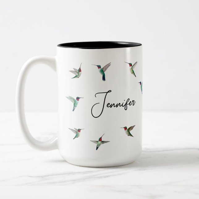 Custom Ruby-throated Hummingbirds Mug (Left)