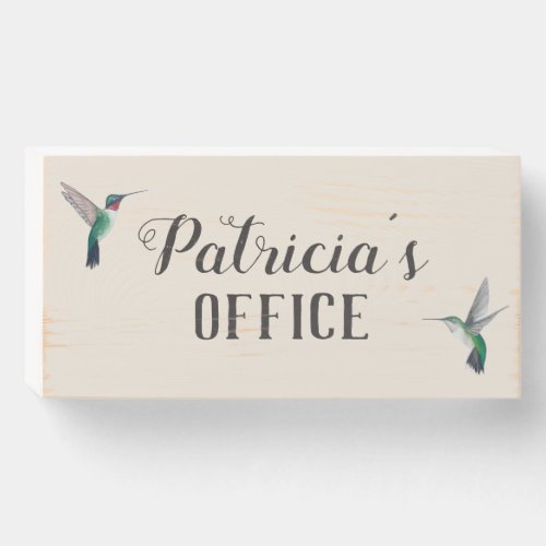 Custom Ruby_throated Hummingbirds Office Wooden Box Sign