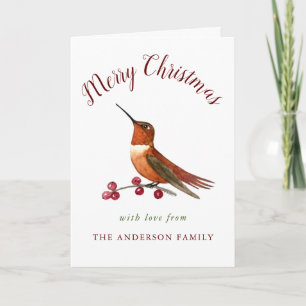 Custom Rufous Hummingbird Holiday Card