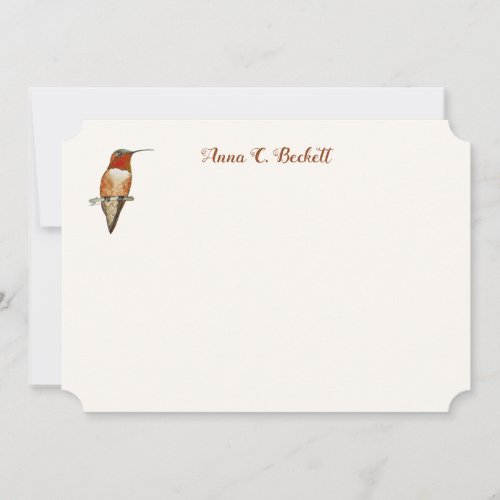 Custom Rufous Hummingbird Note Card