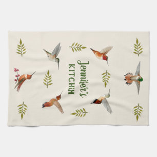 Custom Rufous Hummingbirds Kitchen Towel