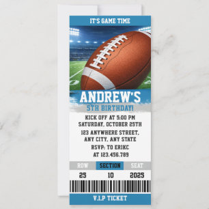 Custom Rugby Boys birthday ticket Invitation