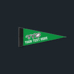 Custom rugby sports pennant flag for fans<br><div class="desc">Custom rugby sports pennant flag for fans and players. Cool personalized design. Green or custom color with ball logo. Make them for your favorite team,  group,  player,  school etc.</div>