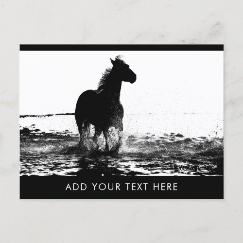 Custom Running Horse Animal Template Glossy Postcard