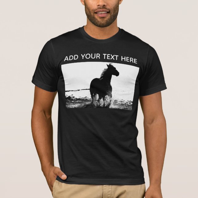Custom Running Horse Template Mens Modern T-Shirt (Front)