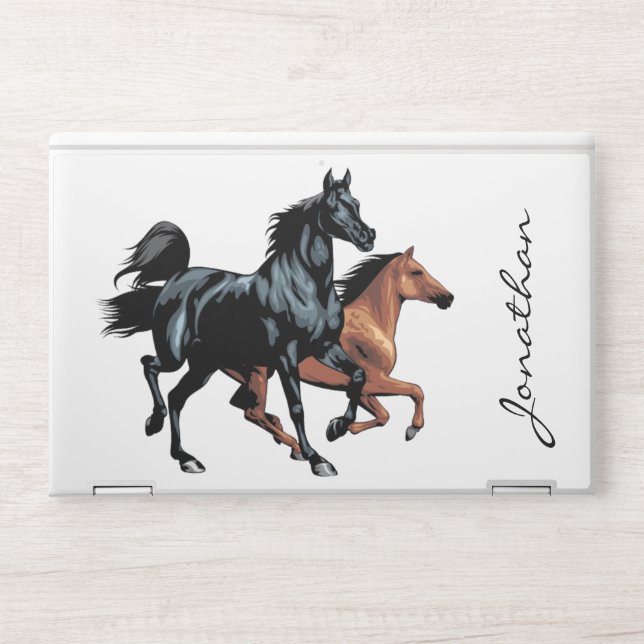 Custom Running Horses HP Laptop Skin (Front)