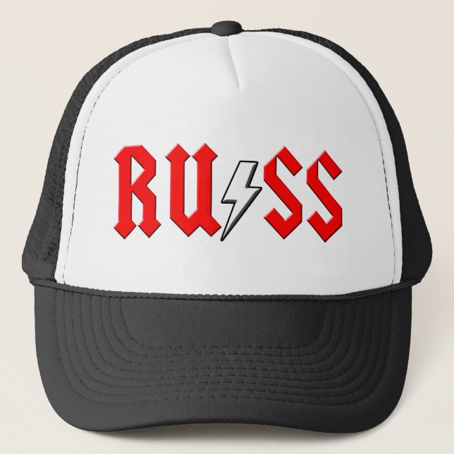 custom RUSS rock and roll shirt Trucker Hat (Front)
