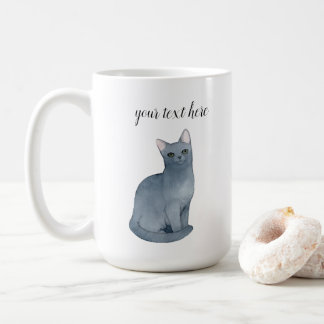 Custom Russian Blue Cat Breed Coffee Mug Gift