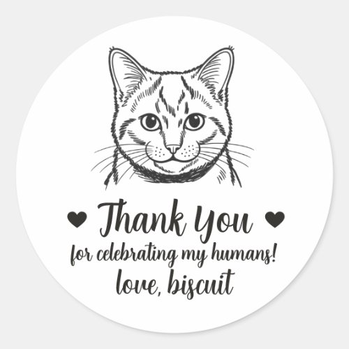 Custom Russian Blue Cat Wedding Favor Stickers