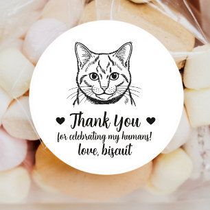 Custom Russian Blue Cat Wedding Favor Stickers
