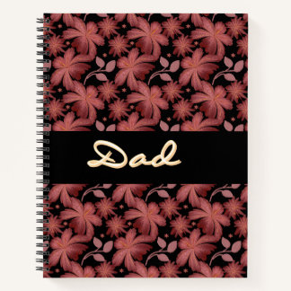 Custom Rust Floral Seamless Pattern  Throw Pillow Notebook