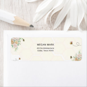 Custom Rustic Bee-Themed Floral Honeycomb Label