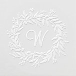 Custom Rustic Berry Twig Leaves Wedding Monogram Embosser at Zazzle