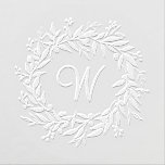 Custom Rustic Berry Twig Leaves Wedding Monogram Embosser<br><div class="desc">A hand drawn wreath with Berries, branches, leaves and twigs with an initial letter monogram. Perfect to use on your "day of" wedding favor bags or boxes. Personalize as a added touch to mailing envelopes. For inquiries about custom design changes by the independent designer please email paula@labellarue.com BEFORE you customize...</div>