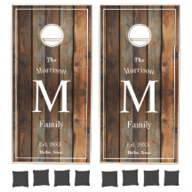 Custom Rustic Brown Monogram Elegant Farmhouse